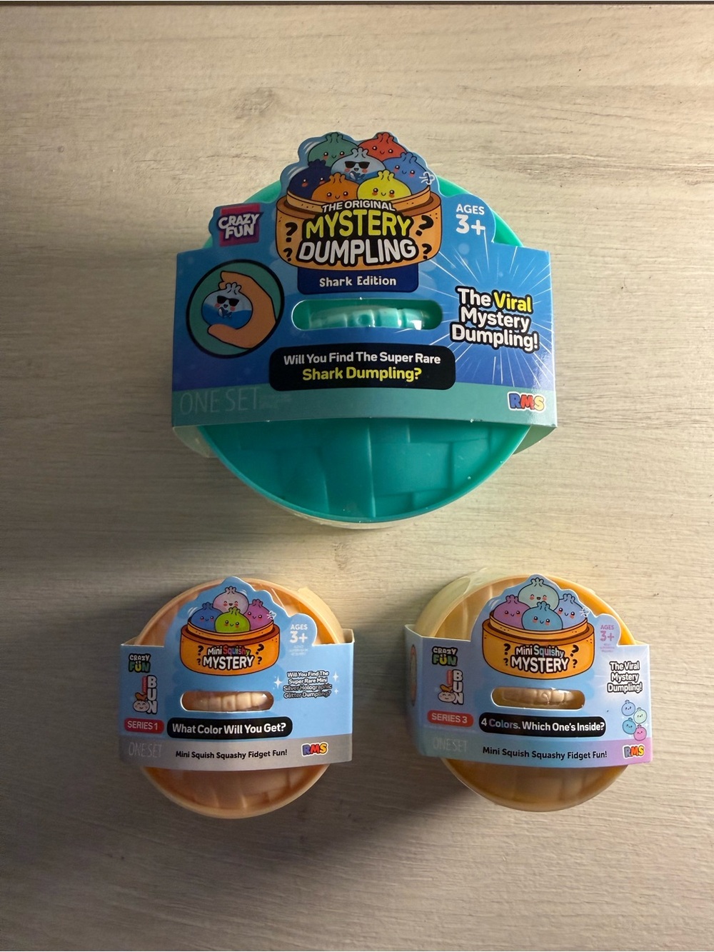 Lot of 3 Mystery Dumpling Shark Edition & Mini Edition Series 1 & 3